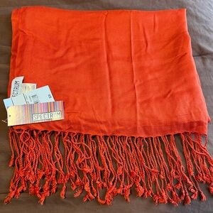 Spectrum Orange Scarf with Fringe